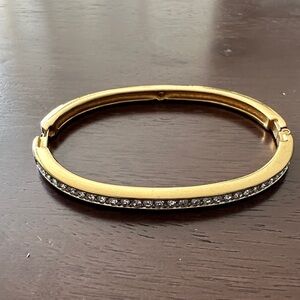 Swarovski Gold Bracelet with Clear Crystal Line